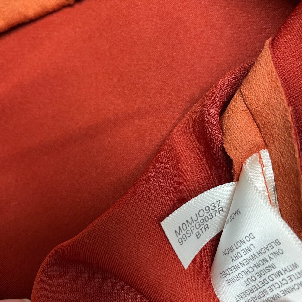 MARC NEW YORK JACKET FAUX SUEDE LEATHER 3/4 SLEEVE SIZE L STRETCH CLASSIC ORANGE - Picture 8 of 11